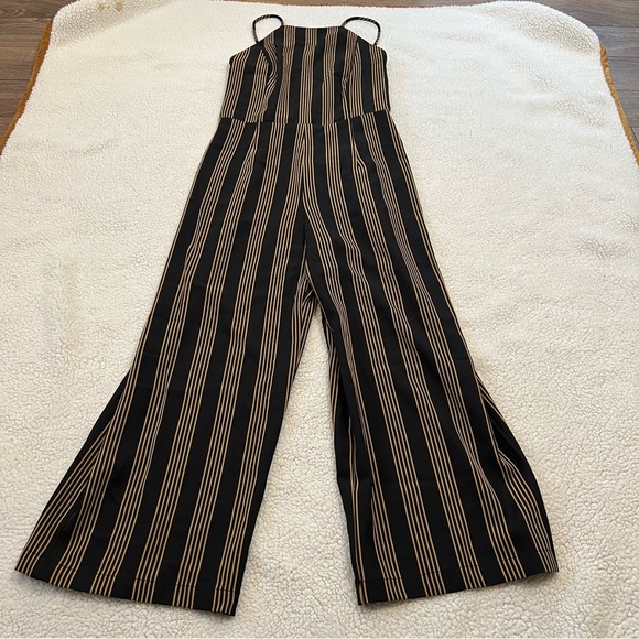 Dynamite High Neck Low Back Stripped Jumpsuit - Picture 5 of 10